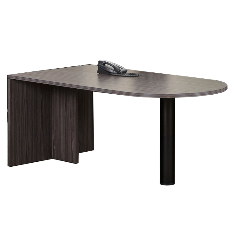 72in x 36in Bullet Desk Shell w/ Black Post by WFB Designs