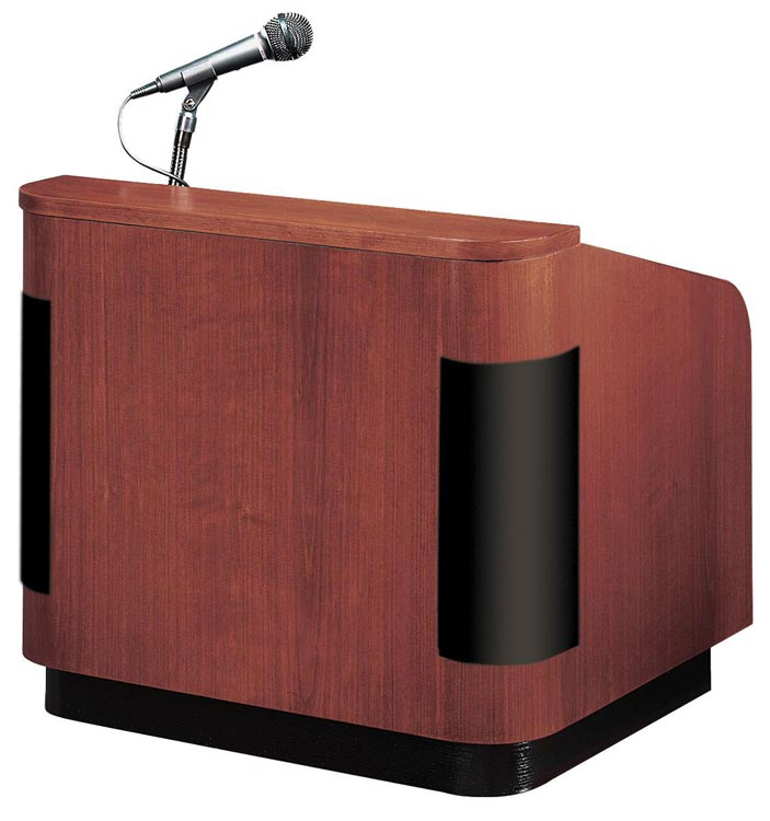 Veneer Contemporary Table Lectern With Sound and Base by Oklahoma Sound
