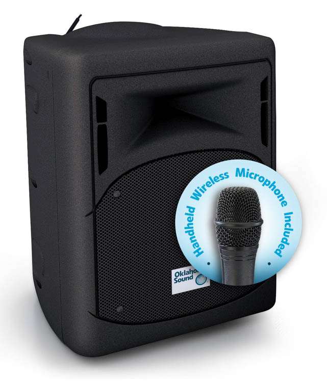 40 Watt Wireless PA System With Wireless Handheld Mic by Oklahoma Sound