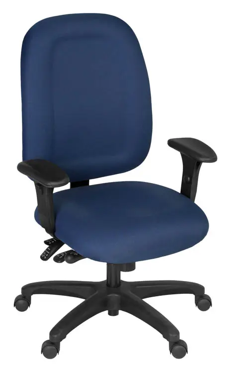 Comfort Series High-Back Multifunctional Fabric Computer Task Chair with Adjustable Arms - Blue