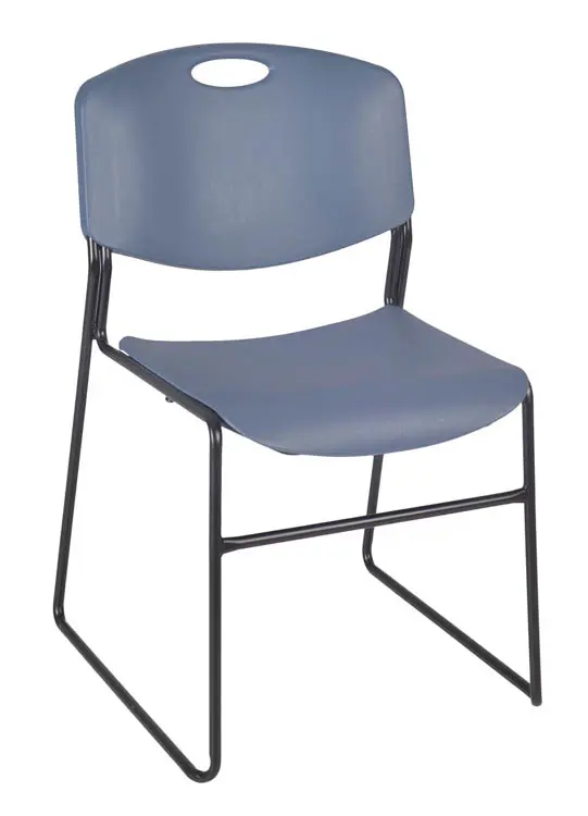 Regency Zeng Ultra Compact Metal Frame Armless Stackable Chair - Blue, PK4
