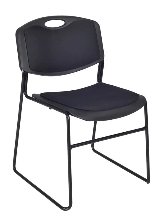 4450BK8PK Zeng Padded Support Stack Chair, Black - Pack of 8