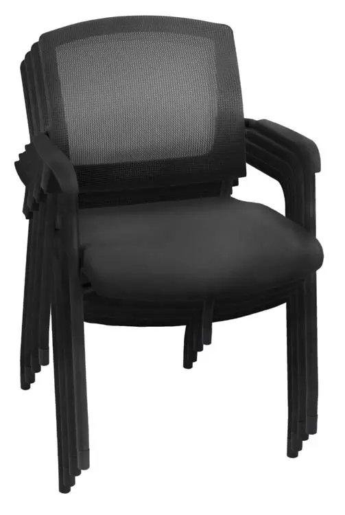 Stack Chair Set of 4 Office Mesh Side by Regency Furniture