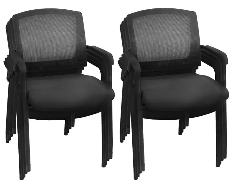 Stack Chair with Mesh Back and 250 lb Capacity Set of 8 by Regency Furniture