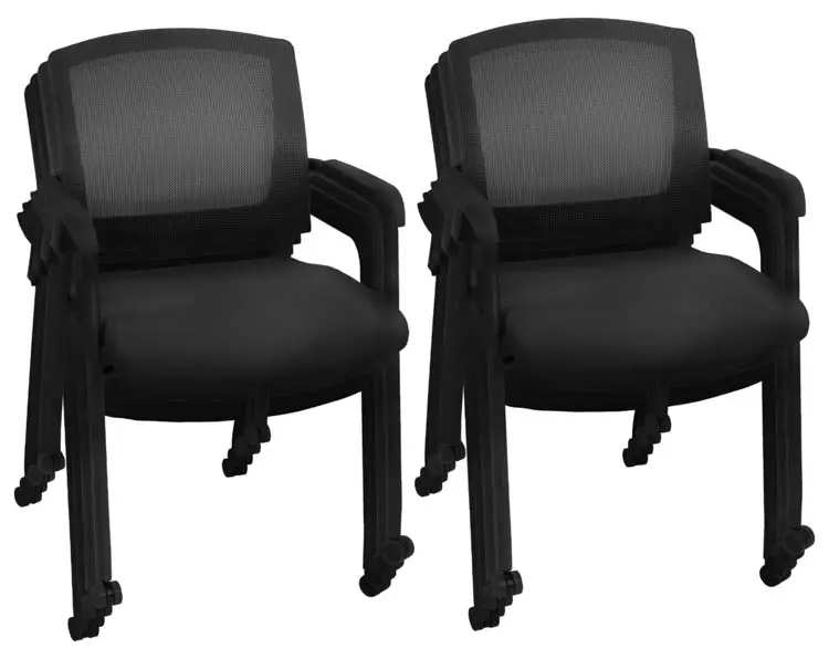 Regency Knight Mesh Guest Chair, Black, 8/Pack (5675CBK8PK) | Quill