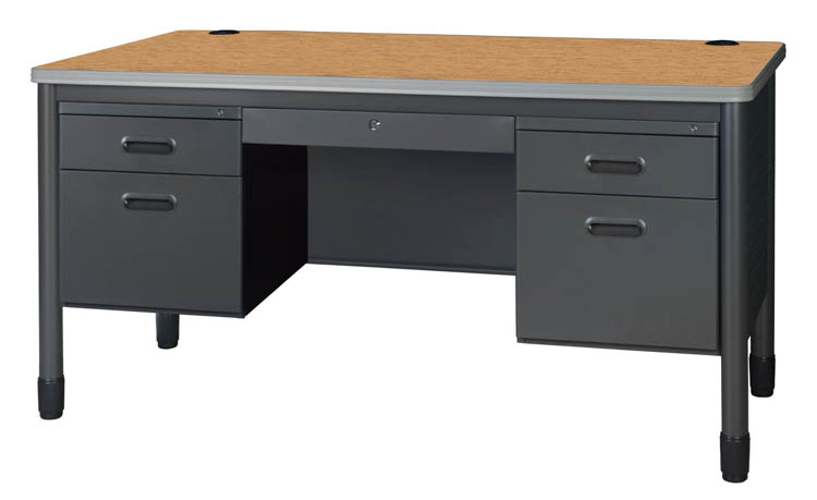 60in W Double Pedestal Desk with Center Drawer by Regency Furniture