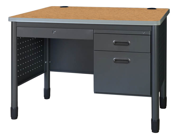 48in W Single Pedestal Desk with Center Drawer by Regency Furniture