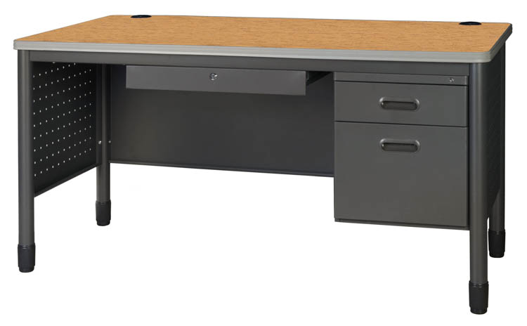 60in W Single Pedestal Desk with Center Drawer by Regency Furniture