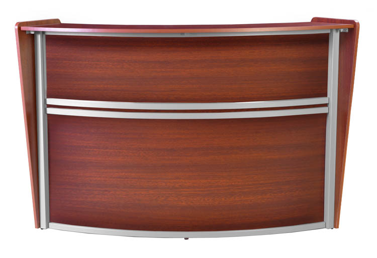 Single-Unit Reception Curved Desk Workstation 72in W x 32in D by Regency Furniture