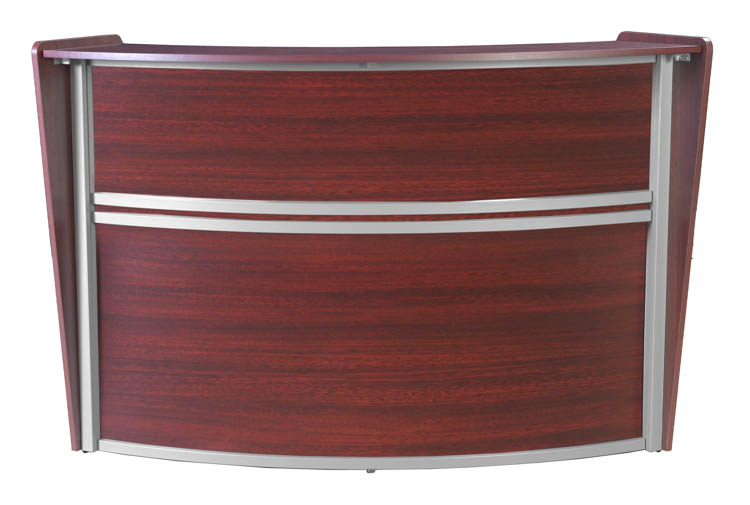Single-Unit Reception Curved Desk Workstation 72in W x 32in D by Regency Furniture