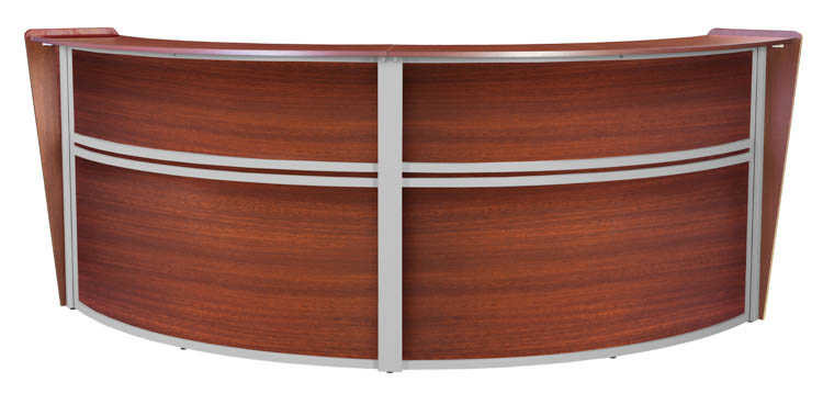 Double-Unit Reception Curved Desk Workstation by Regency Furniture