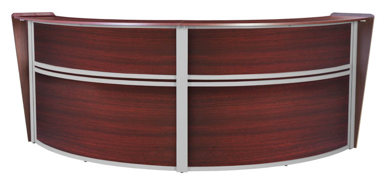 Double-Unit Reception Curved Desk Workstation by Regency Furniture