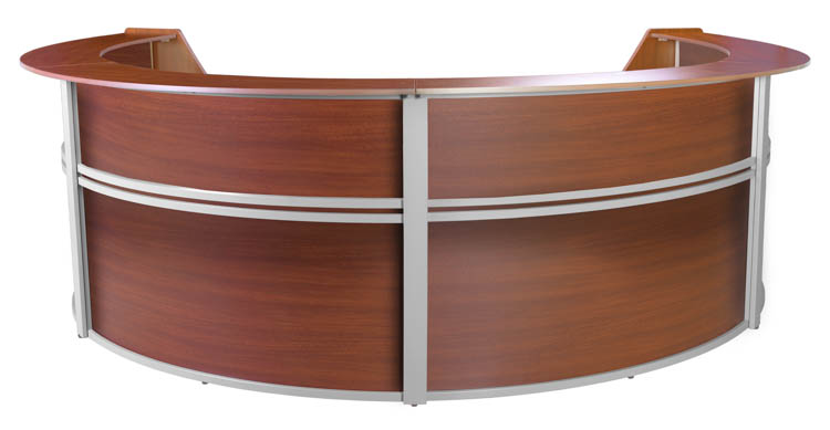 Four-Unit Reception Curved Desk Workstation by Regency Furniture