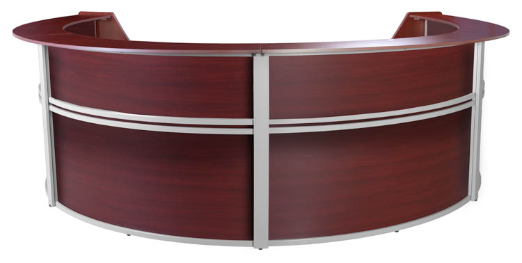 Four-Unit Reception Curved Desk Workstation by Regency Furniture