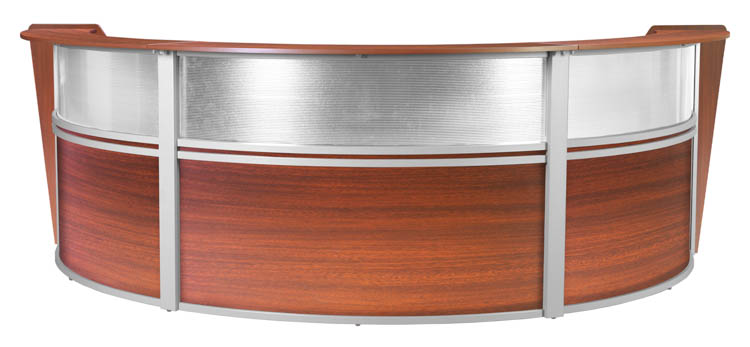 Plexi Triple-Unit Reception Curved Desk Workstation by Regency Furniture