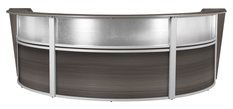 Plexi Triple-Unit Reception Curved Desk Workstation by Regency Furniture