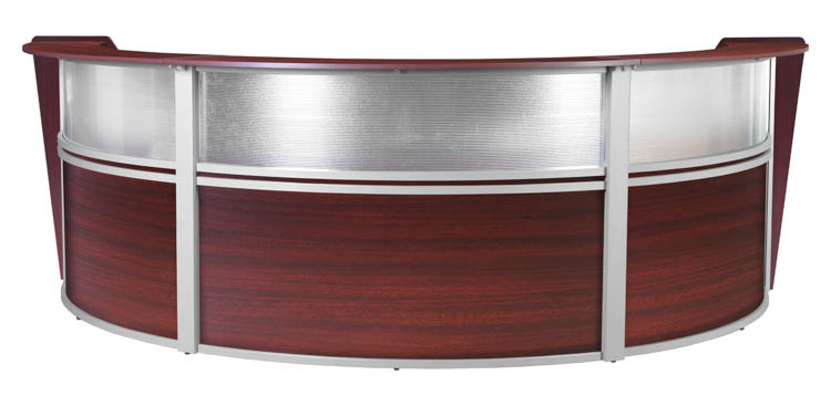 Plexi Triple-Unit Reception Curved Desk Workstation by Regency Furniture