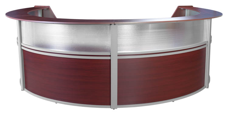 Plexi Four-Unit Reception Curved Desk Workstation by Regency Furniture