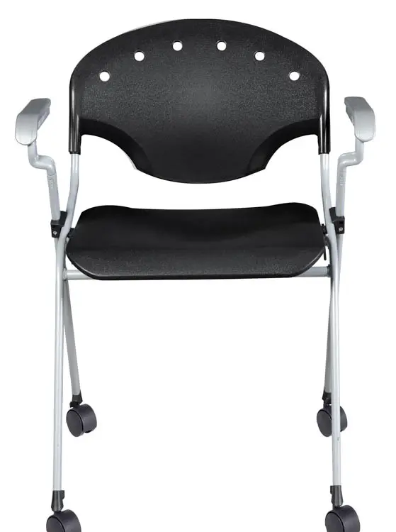 Regency Rico Plastic Classroom Training Stacking Chair, Black, 4/Pack (K306-BK-4PK) | Quill