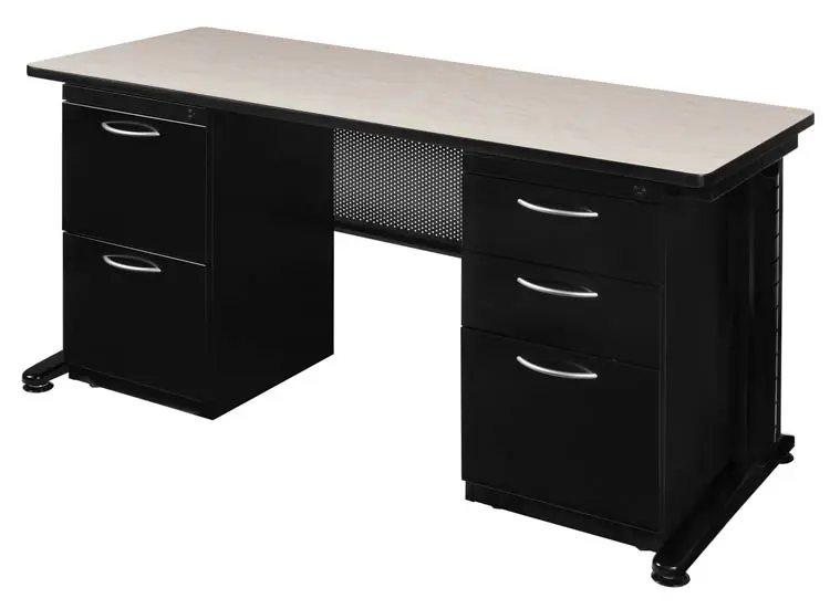 Desk Steel 72in W x 30in D with 2 and 3 Drawer Pedestals by Regency Furniture