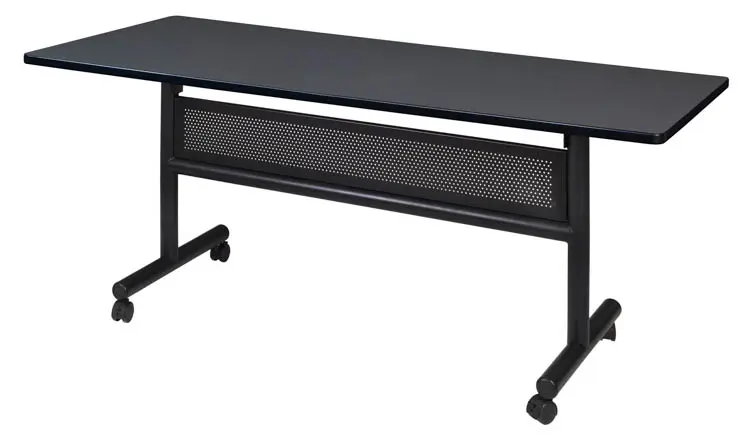 Regency Kobe Flip Top with Modesty Panel 60 x 30 Metal and Wood Training Table, Grey (MKFTM6030GY) | Quill