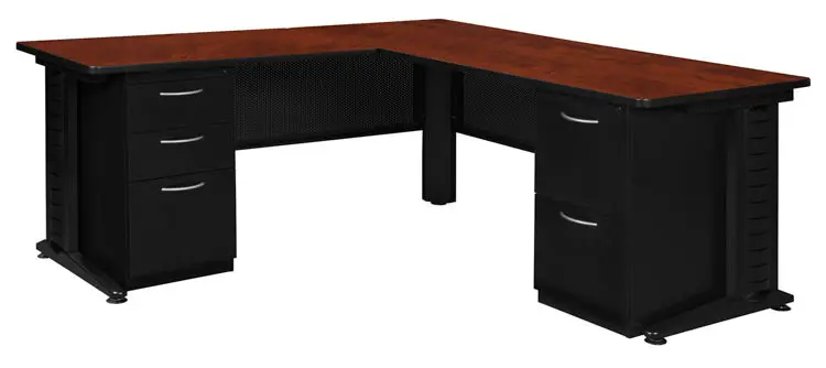 L-Desk 72in W x 72in D with 2 and 3 Drawer Pedestals by Regency Furniture
