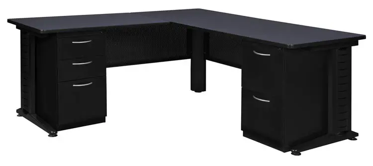 L-Desk 72in W x 78in D with 2 and 3 Drawer Pedestals by Regency Furniture