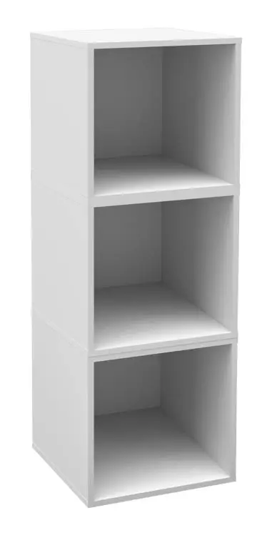 Niche Cubo Wood Stackable Storage Bookcase Shelf Organizer Cube- Snow White, 3PK