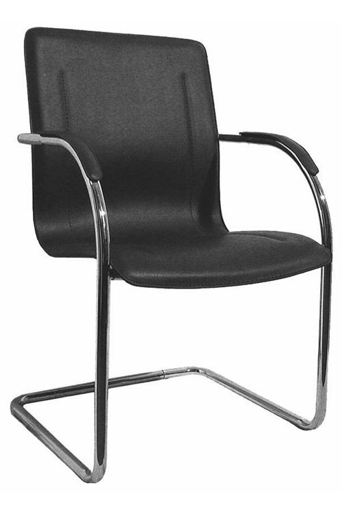 Leather Armless Side Chair with Metal Frame by Regency Furniture