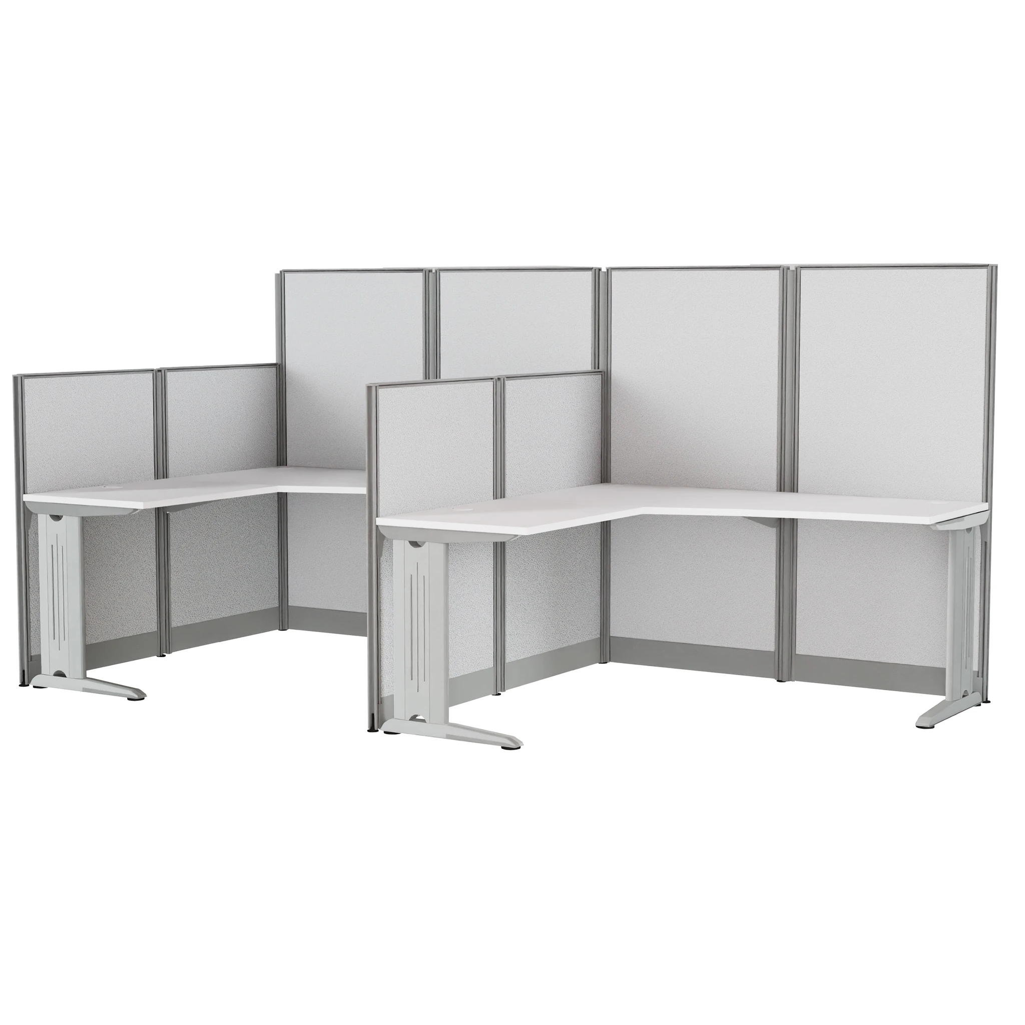 Regency Instant Office 63H x 129W 2 Person L-Shaped Cubicle Panel Workstation, Pure White (IO36194-0, Paper | Quill