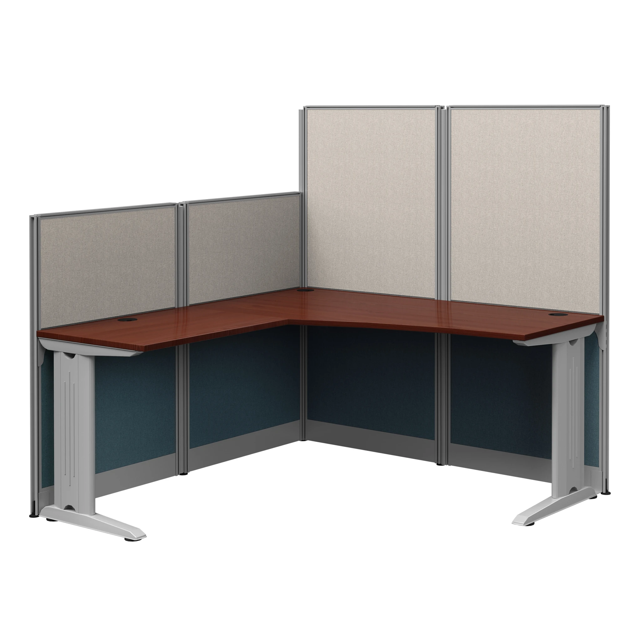 Regency Instant Office 63H x 65W L-Shaped Cubicle Panel Workstation, Cherry (IO36194-03K), Paper | Quill