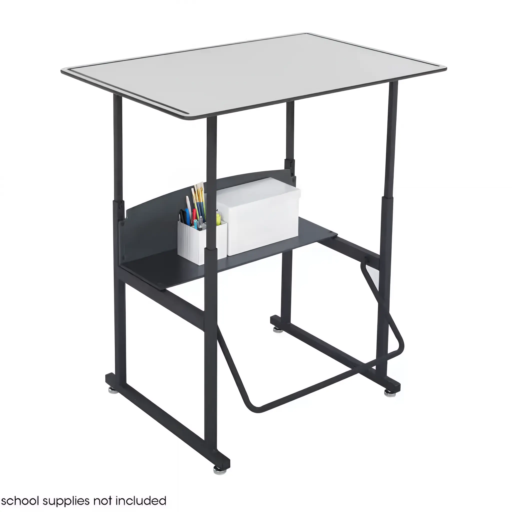 Safco AlphaBetter® Desk, Gray/Black, 26" - 42"H x 36"W x 24"D