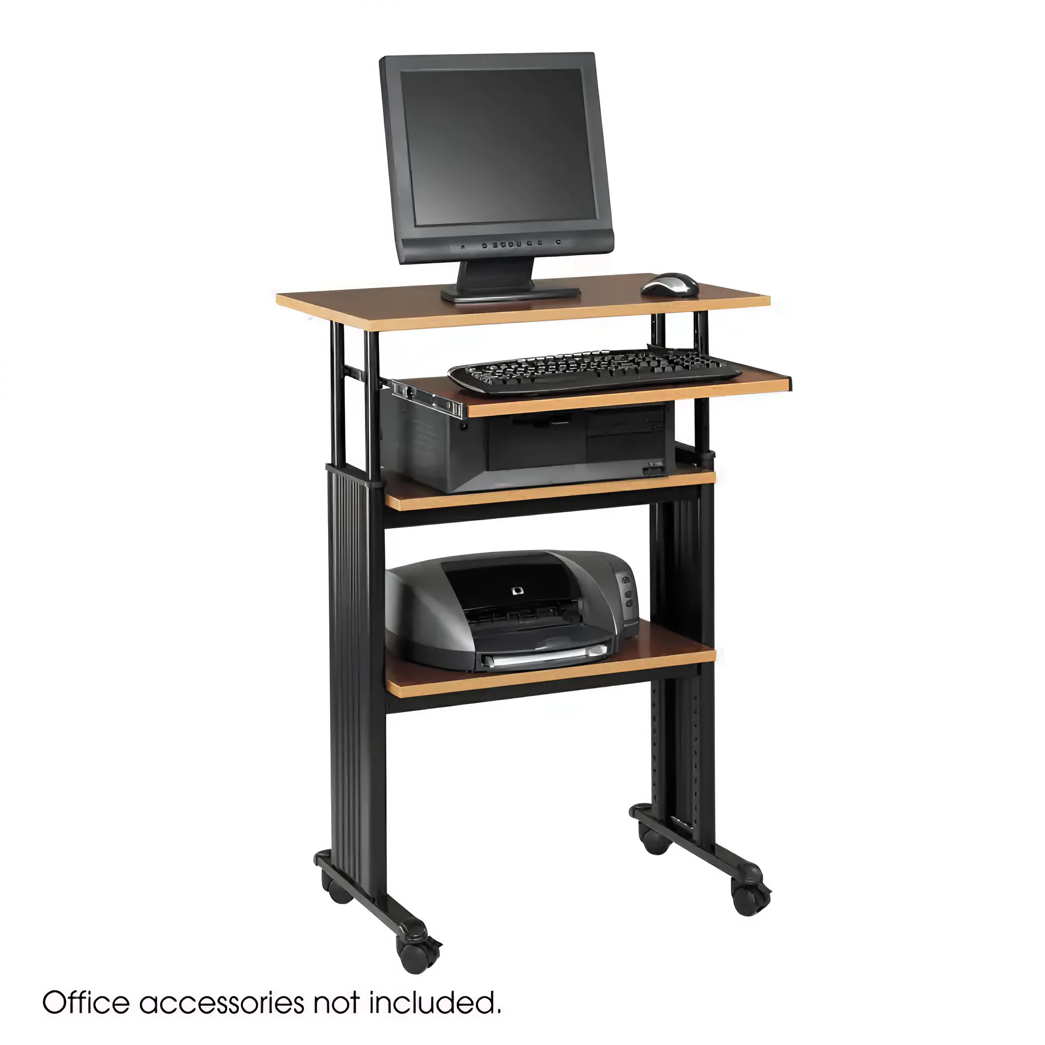 Stand-Up Adjustable Height Desk 30in W x 22in D with Work Surface in Cherry by Safco Office Furniture