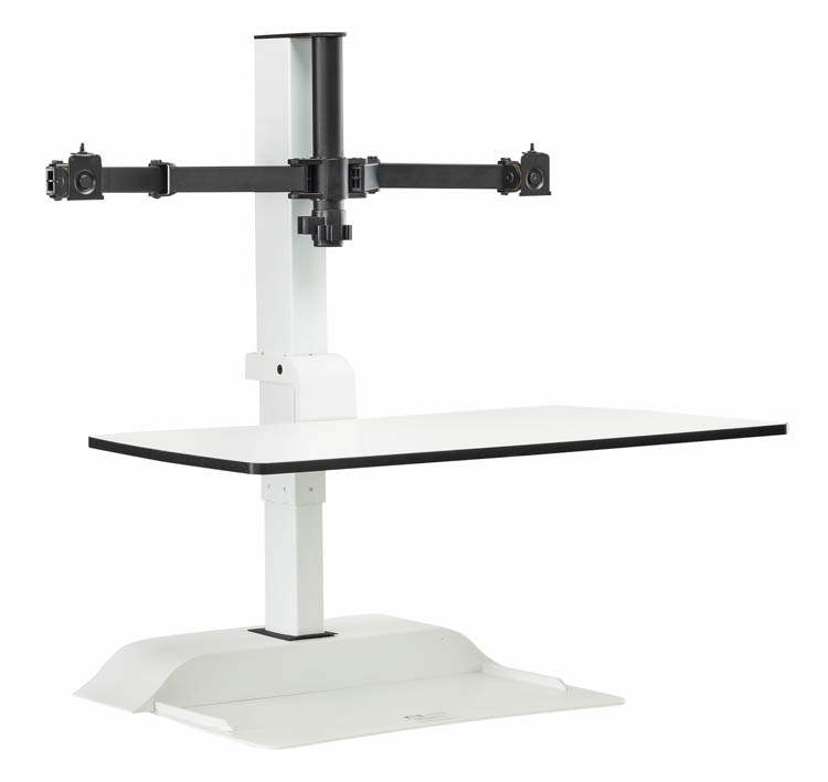 SoarÃ¢Â„Â¢ Electric Desktop Sit/Stand Ã¢Â€Â“ Dual Monitor Arm by Safco Office Furniture
