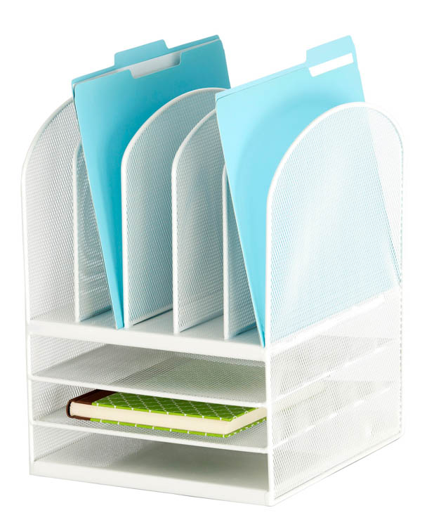 OnyxÃ¢Â„Â¢ Mesh Desk Organizer 3 Horizontal 5 Upright by Safco Office Furniture