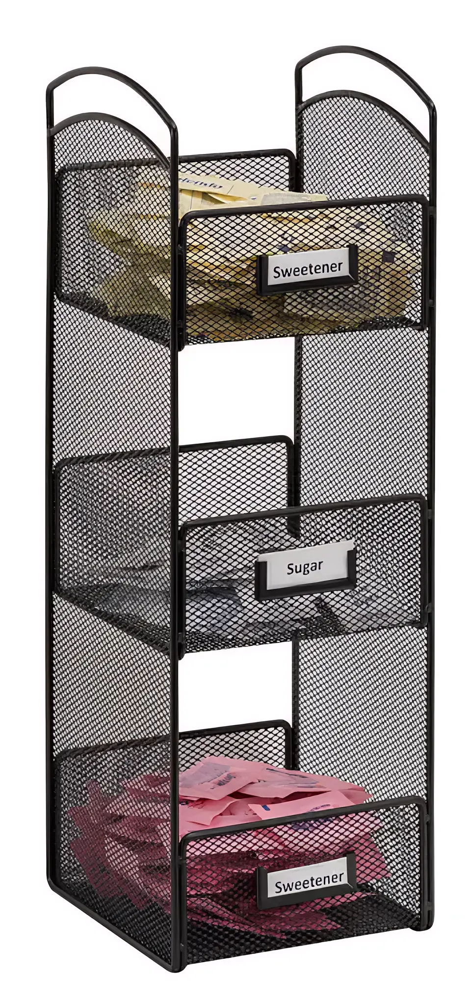 3290BL 18 x 6 x 6 in. Onyx Breakroom Organizers, 3 Compartments - Steel Mesh