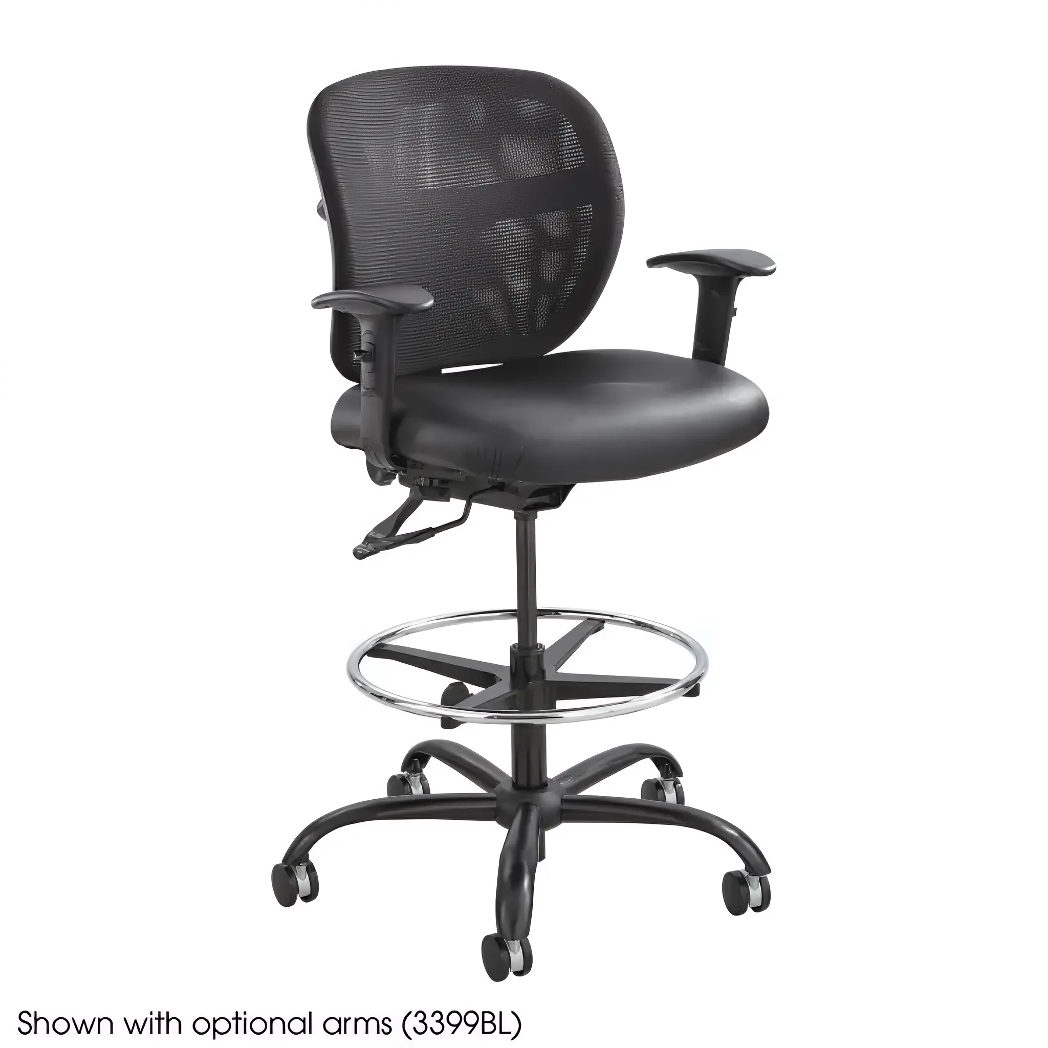 Big and Tall Drafting Stool with Mesh Back and 350 lb Capacity by Safco Office Furniture