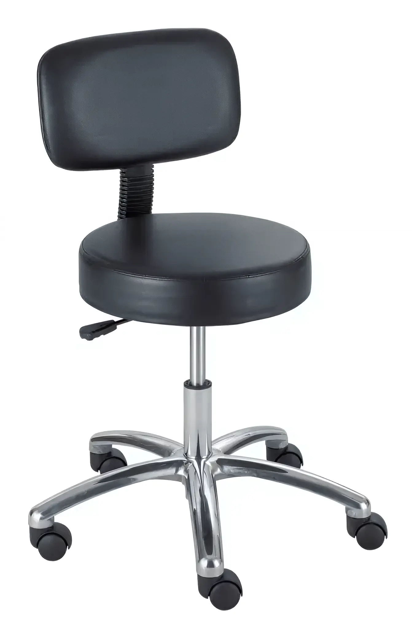 Safco 3430BL Black Lab Stool with Back- Pneumatic Lift