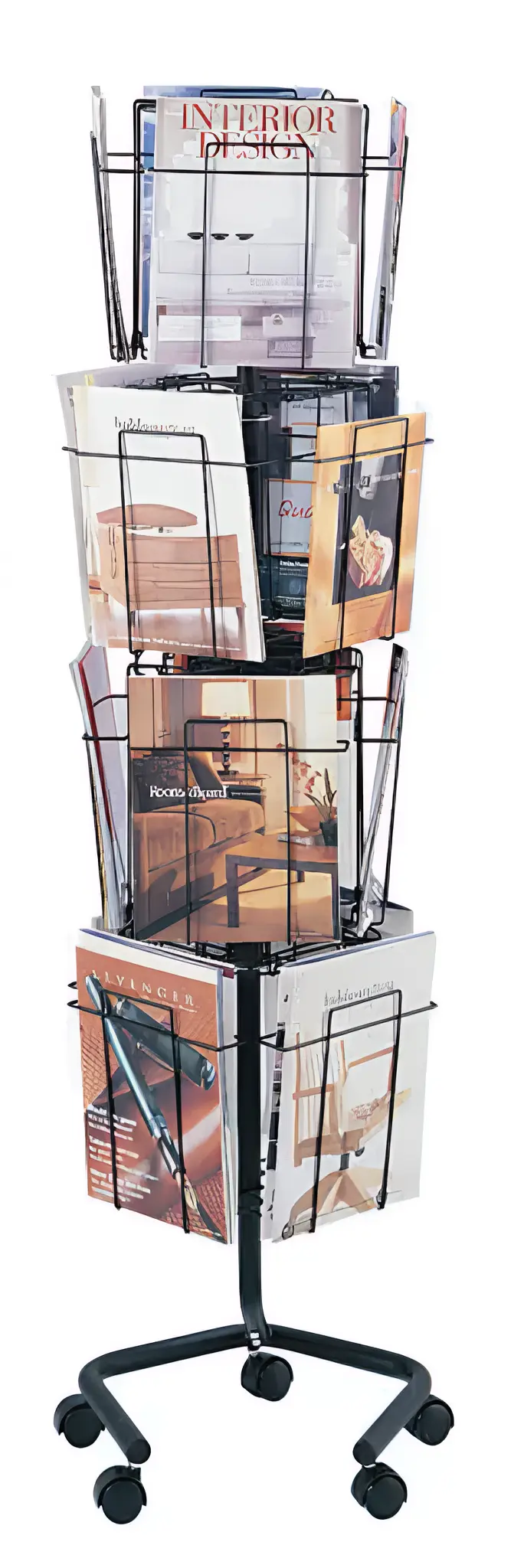 Rotary Floor Display 15in W x 15in D x 60in H with Welded Wired Construction by Safco Office Furniture