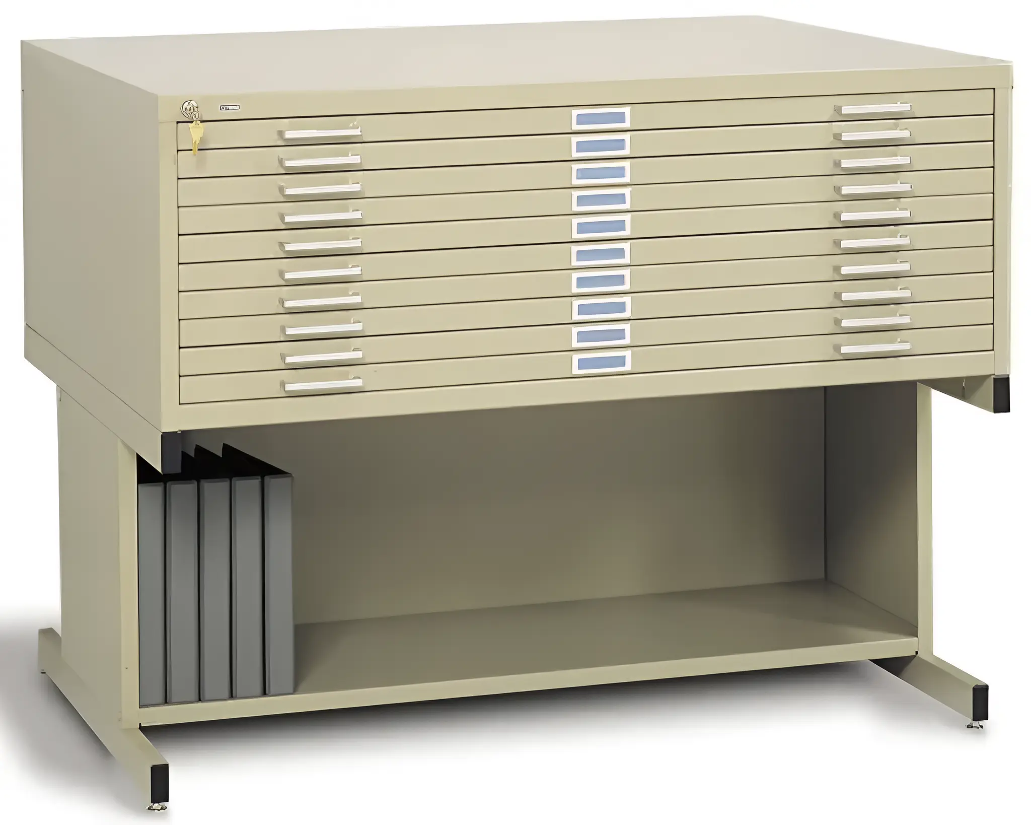 Ball-Bearing Flat File Cabinet 46in W x 35in D x 37in H with Steel 10 Drawer by Safco Office Furniture