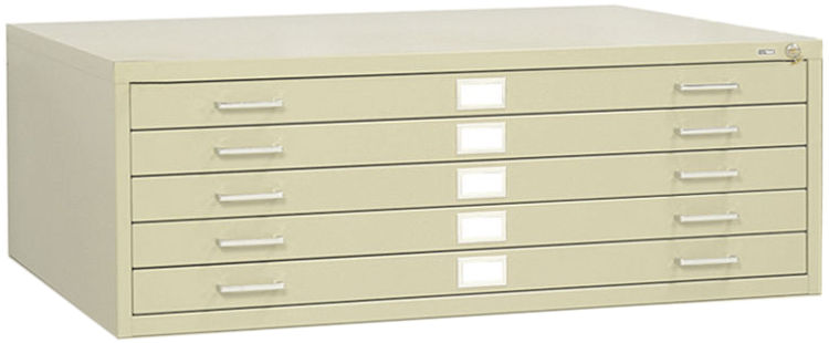 37in W 5 Drawer Steel Flat File by Safco Office Furniture