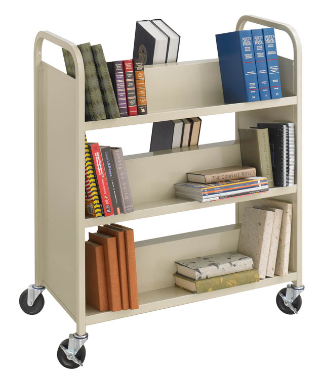 Steel Double-Sided Book Cart by Safco Office Furniture