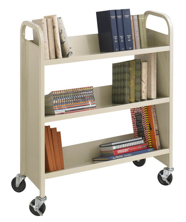 Steel Single-Sided Book Cart by Safco Office Furniture