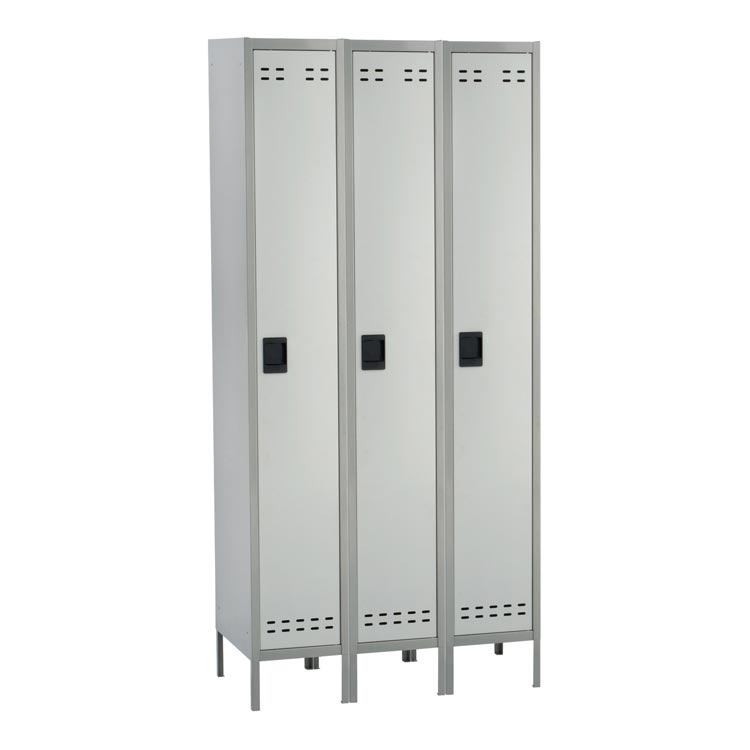 Bank of 3 Single Tier Lockers by Safco Office Furniture