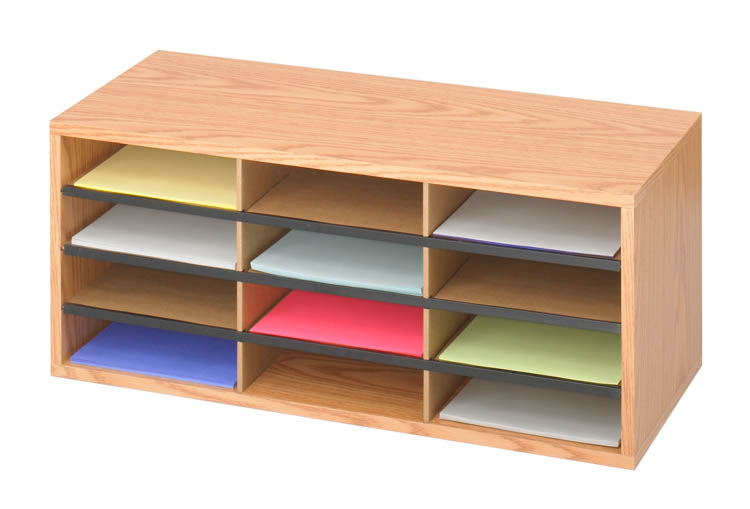 12 Compartment Wood Literature Organizer by Safco Office Furniture