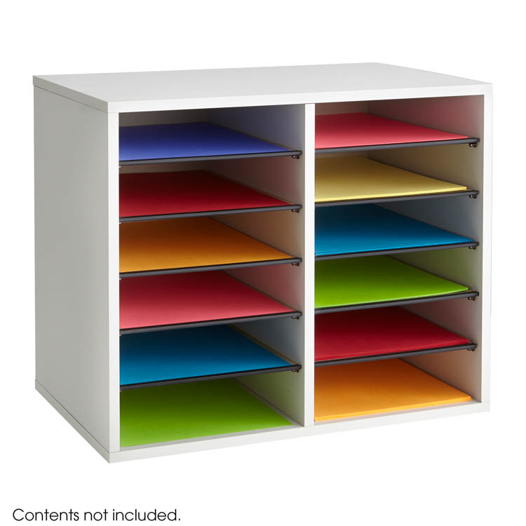 Wood Adjustable Literature Organizer - 12 Compartment by Safco Office Furniture