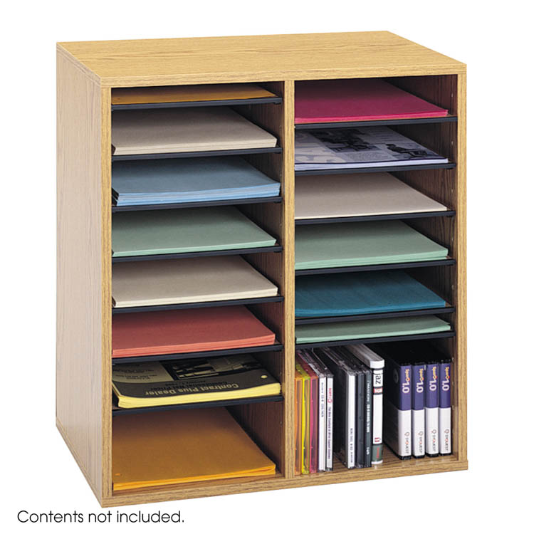 Wood 16 Compartment Literature Organizers by Safco Office Furniture