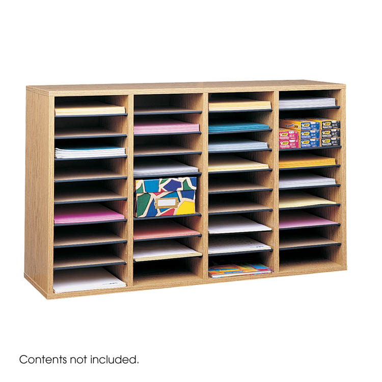 Wood 36 Compartment Literature Organizer by Safco Office Furniture