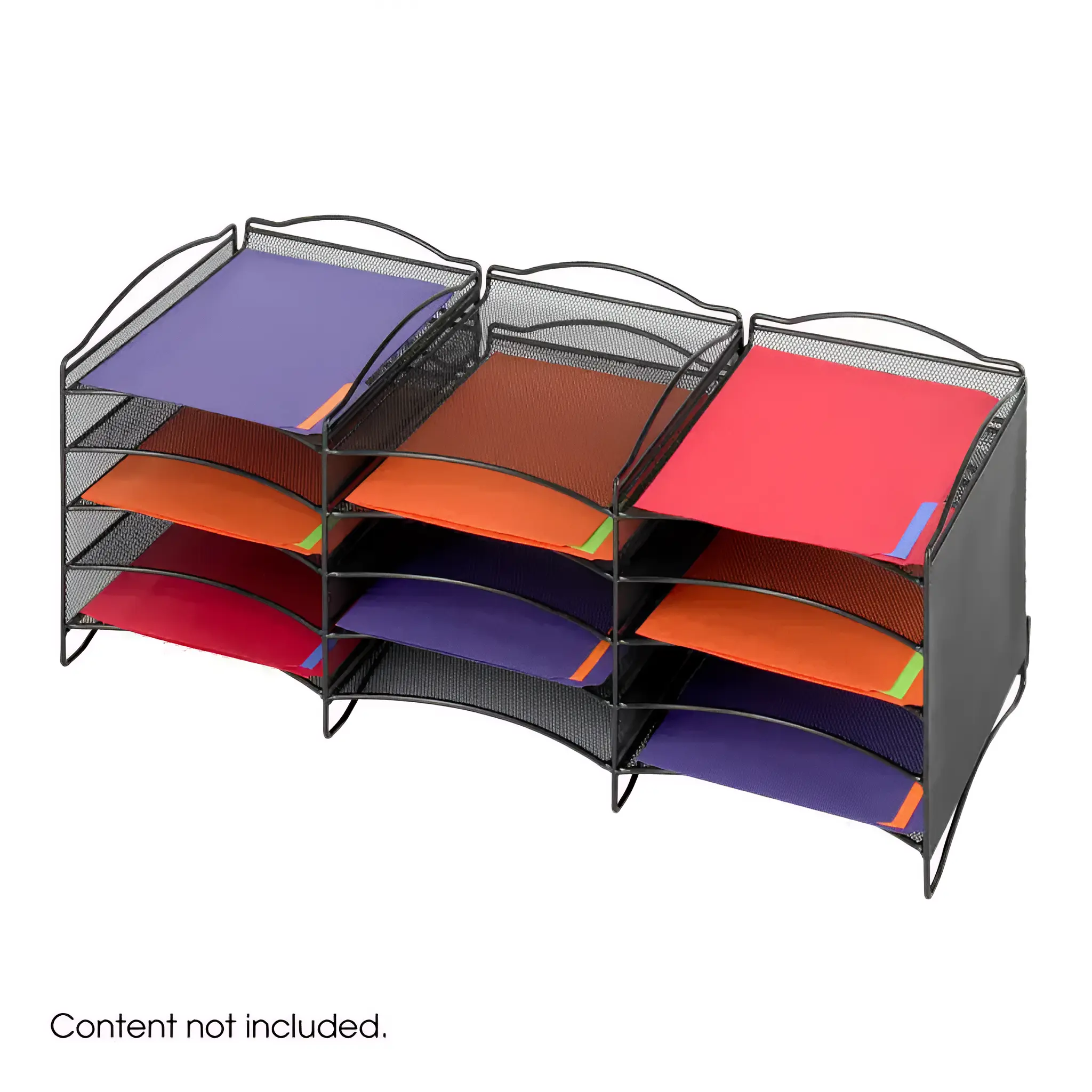 Safco 9430BL Black Onyx 12 Compartment Mesh Literature Organizer