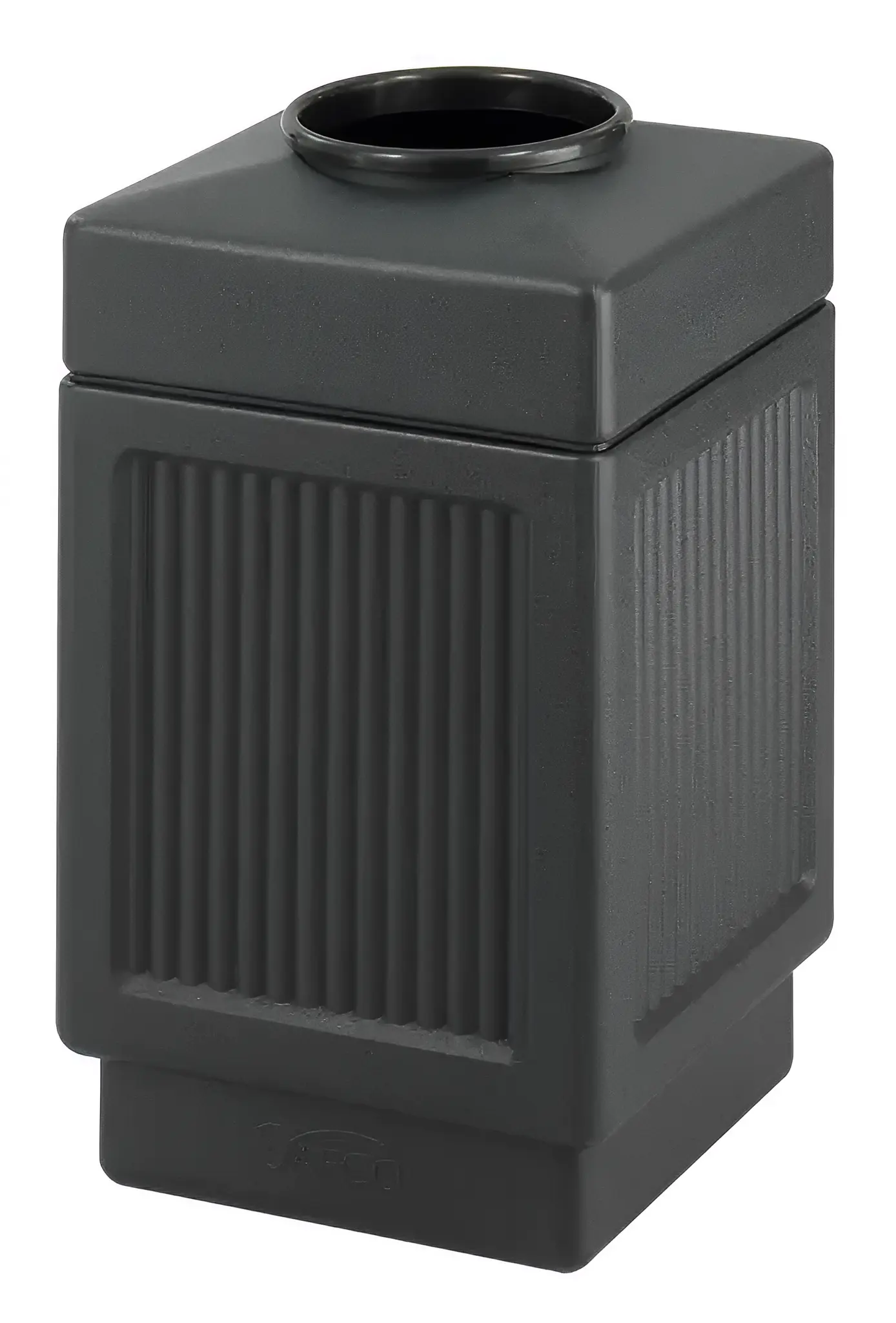 Safco Top-Open 38 Gallon Polyethylene Canmeleon Recessed Panel Receptacles - Black